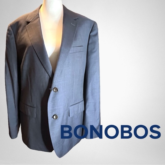 Bonobos Gray Blazer Modern Fit Sz 44s - Picture 1 of 7